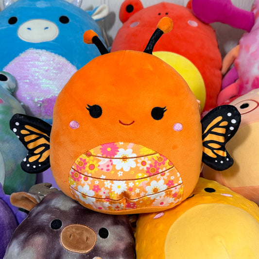 NWT 8" Mony the Monarch Butterfly with Floral Belly Squishmallow